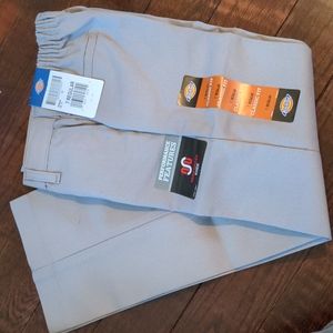 Dickies boys classic fit light grey color flat front pants